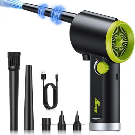 Bombe d'air Comprimé, Dépoussiérant Puissants électrique,Plumeau à air électrique 41000 tr/min, avec câble USB et brosse de nettoyage, pour ordinateur, clavier,voiture, maison pour animaux domestiques (1/5)