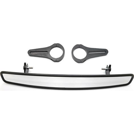 Espejo retrovisor central convexo de 15" de ancho para vehículos todoterreno FLYQUICK ATV/UTV, espejo interior gran angular con goma de repuesto de 2".