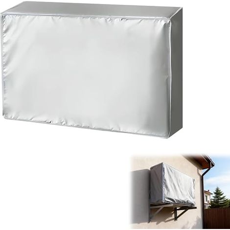 1 Housse de climatiseur, Polyester imperméable, Cordon de serrage, Protection UV et neige, Pour extérieur 80x30x57 cm