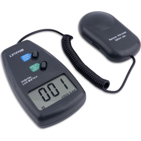 royaluxe - LX1010B 0-50000 Lux - Luxmetre Professionnel Appareil de Mesure de la Lumière Numérique de avec Une Haute Précision, Une Réponse Rapide et des Données, noir, une pièce,