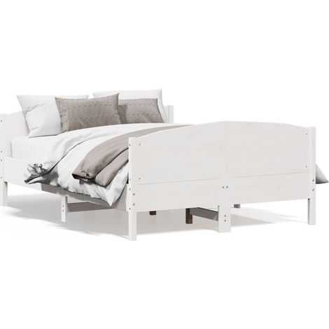 Maison Exclusive - Massivholzbett ohne Matratze Weiß 120x200 cm K
