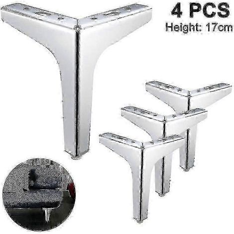 Pieds de meubles en métal, un ensemble de 4, pieds de meubles triangulaires modernes en fer forgé en forme de diamant, 17 cm. (1/5)