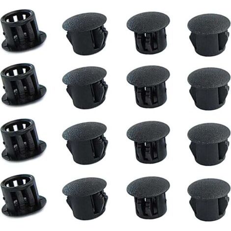 Bouchons ronds en plastique (noirs, 8mm), 20 pièces, couvercles de trous de meubles, couvercles de trous en plastique, bouchons de perçage pour serrures de trous de meubles (1/4)