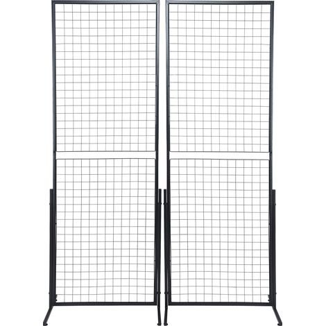 Panneau mural à grille 61x170,7 cm – Tour d'exposition double face avec socle en T, 2 panneaux, pour stands et boutiques, inclut clips et crochets supplémentaires. (1/5)