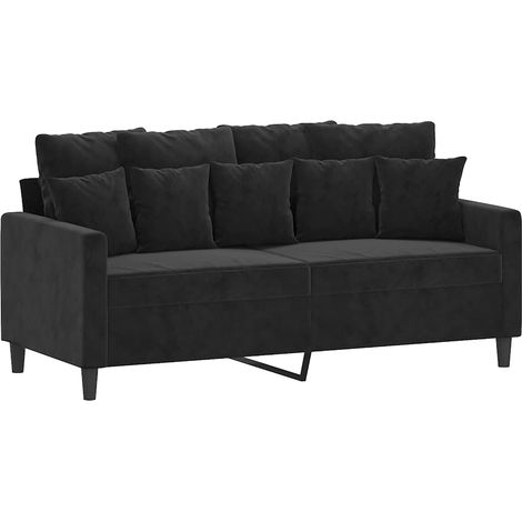 vidaXL 2-Sitzer Sofa Schwarz 140 cm Samt