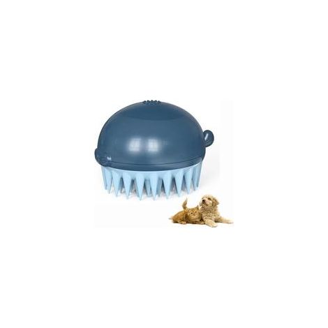 Spazzola massaggiante per animali domestici, 1 spazzola da bagno per cani e gatti con dispenser di shampoo, adatta per lavare cani e gatti a pelo corto o lungo. - Crezuo