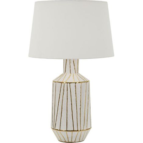 Lampe à Poser "Tangeri" 73cm Blanc & Or (1/5)