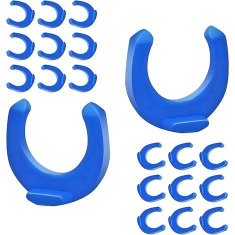 20 Pièces 1/4" Clips de Verrouillage, 1/4" Clips de Fixation en Plastique, Colliers de Serrage Bleus pour Système de Filtre à Eau RO