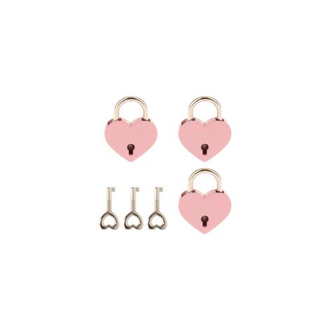Petit Cadenas En Forme De Coeur En Métal, Mini Serrure Avec Clé Pour Boîte De Rangement De Bijoux Journal Intime, Rose 3 Pièces  - Crezuo