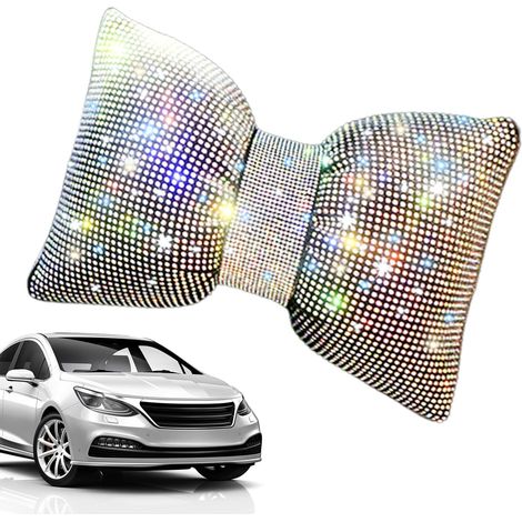 Coussin appuie-tête de voiture Oreiller cervical brillant en strass , soutien siège , forme arquée e (1/5)