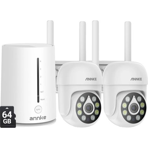 Caméra de sécurité domestique, résolution 5MP, capacité de vision nocturne, I51CP 2Pcs avec 64G (1/2)