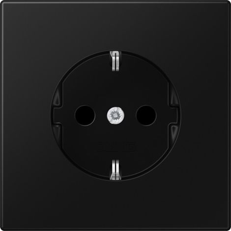 Jung SCHUKO Steckdose, 16 A 250 V , SAFETY+, Serie LS, graphitschwarz matt LS1520KISWM (1/2)