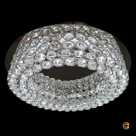 [GEBRAUCHT] B-Ware Filomena Deckenleuchte Deckenlampe Led Kristalloptik Glassteine Silber Chrom (1/2)