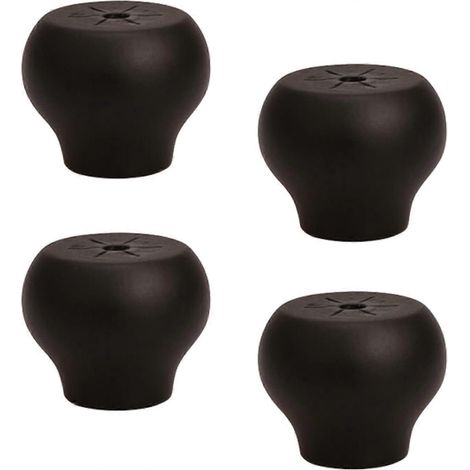 Massivholz-Möbelfüße, Kugelfüße, runde Schrankfüße, erhöhte Füße für Küche, Sofa, TV-Schränke, Kommoden, Chai-40 mm (1,57 Zoll), Schwarz