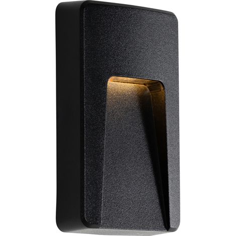 QAZQA Moderno Aplique de pared exterior negro rectangular con LED IP65 - Gem Plástico Rectangular Incluye LED Max. 1 x 3 Watt
