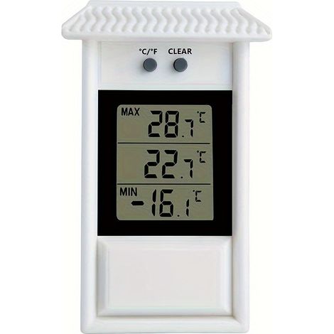 Thermomètre – Enregistrement des valeurs max./min. – -20 à 50 °C – Fonctionne sur piles – Thermomètre pour serre de jardin (1/5)