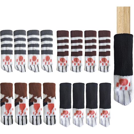 16-Piece Chair Leg Protectors - Anti-Scratch and Noise-Reducing Furniture Socks with Cat Paw Print Design, for Round, Square, and Oval Legs - Protects Parquet, Laminate, and Tile Floors (1/5)