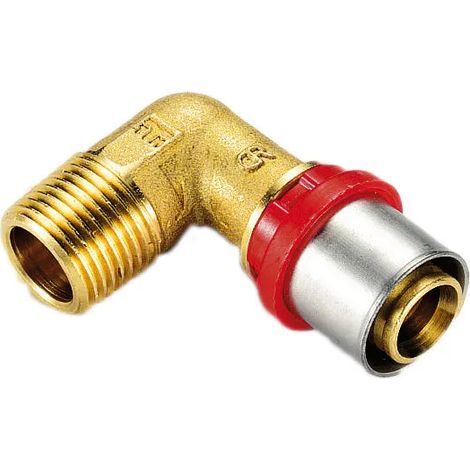 Tiemme - Raccordo Curvo/Gomito Maschio 1/2" Ø16 Multistrato A Pressare Acqua