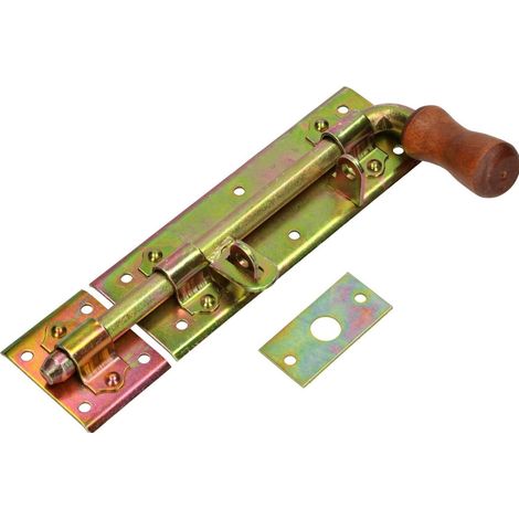 Verrou de Portail 280 mm Droit Loquet de Porte à Boulon Coulissant Galvanisé Doré (1/5)