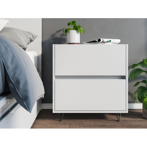 Nachttisch Kommode You 60cm 2 SoftClose stehend Weiß Hgl (1/5)
