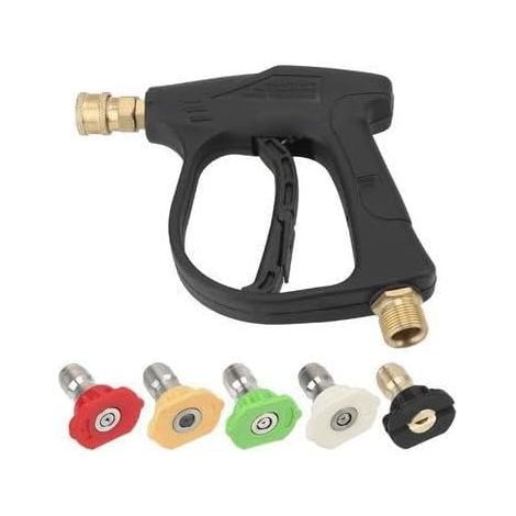 Accessoire lavage auto pistolet pulvérisateur haute pression 300 PSI, 5 buses, raccord rapide, filetage 1/4" M22, pistolet à mousse pour véhicule (1/5)