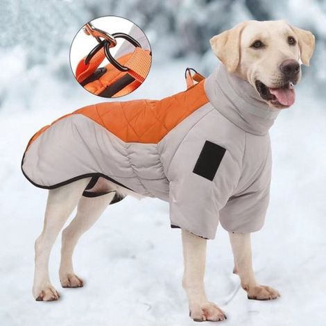 Abbigliamento per cani, stile autunno/inverno, modello a mantellina, cappotto in cotone riflettente, regolabile, taglia 2XL (peso consigliato 9,5-11 kg). (1/4)