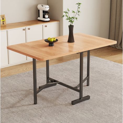 Ausziehbarer Esstisch 120x80 cm Eichefarben MDF mit Klappfunktion und hoher Tragfähigkeit (1/5)