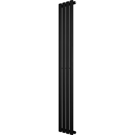 Oval Single Column Radiator - 1600 x 240mm - Black