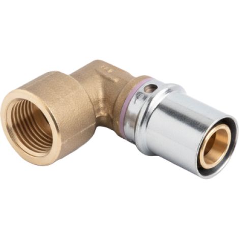 Gomito filettato femmina Ø40x1 1/4 in ottone nichelato per tubo multistrato pex-al-pex balpex mp bampi mpgf4014