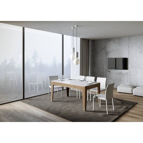 Tavolo Allungabile 160-220x90x77 cm Cico Mix Bianco Frassino
