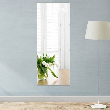 Miroir autocollant acrylique 40 x 122 cm – Adhésif mural flexible – Miroir sans cadre pour salle de bain – Installation rapide et facile (1/4)