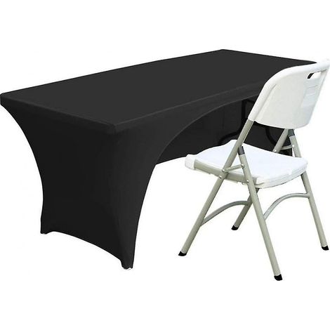 Nappe extensible en spandex 122 cm (4 pi) avec dos ouvert - Noire (1/3)