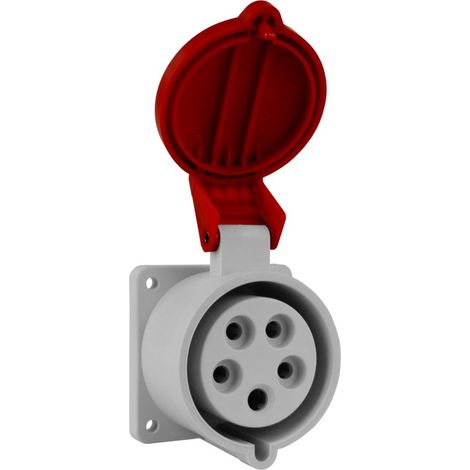 Prise de circuit imprimé à connexion rapide 32 A 5 broches 400 V IP44 3P+N+Z rouge (1/3)
