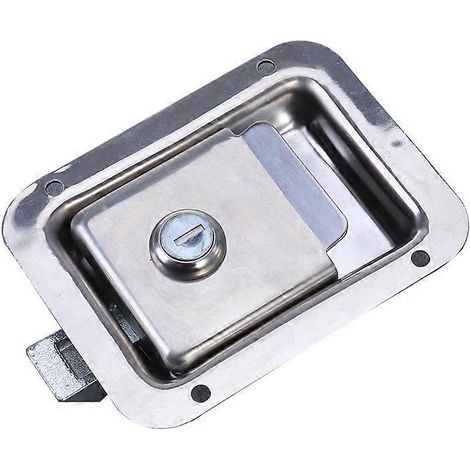 Verrou de porte encastré à poignée en acier inoxydable, robuste, avec poignée à palette.-Silver
