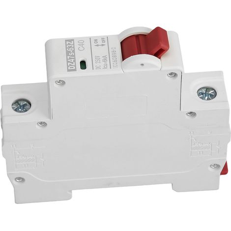 Disjoncteur monophasé 250 V CC, 40 A, montage sur rail DIN, pouvoir de coupure de 6000 A (1/5)