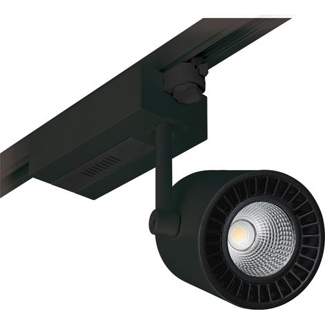 Projecteur rail tilt PROTEUS LED COB 38W 3028lm CRI80 4000K 60º Noir