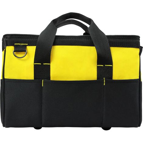 Sac à outils multifonctionnel en tissu oxford 600D, grand ouvrant à fermeture éclair, sac de rangement utilitaire avec poignée de transport