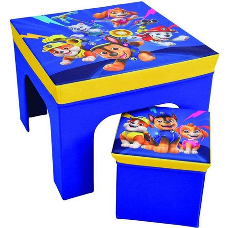 Conjunto de mesa y taburete de almacenamiento - Pat'Patrouille - FUN HOUSE - Plegable - Mobiliario infantil (1/3)
