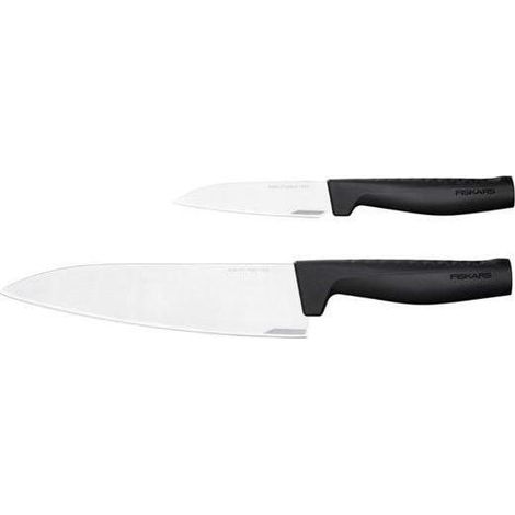 Fiskars Set 2 Messer Hard Edge schwarz Klinge aus Edelstahl