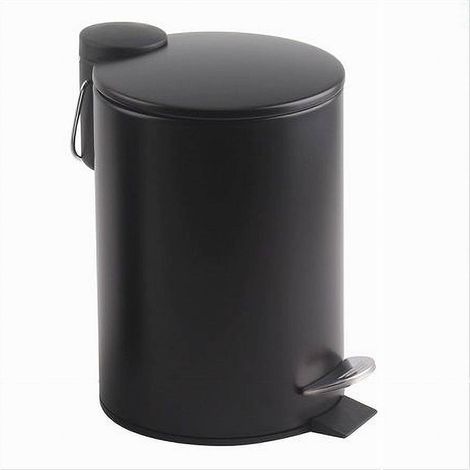 Cleafe - Pattumiera Acciaio A Pedale 3 Lt Bidone Cestino Spazzatura Bagno Casa Nero 87453 - (1/2)