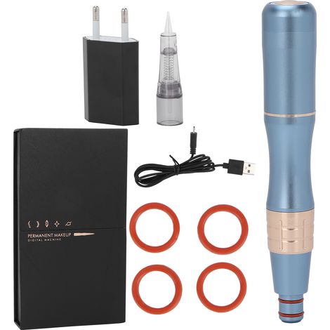 Microbladeuse puissante pour sourcils lèvres eyeliner tatouage, prise EU 100-240V, bleue (1/5)