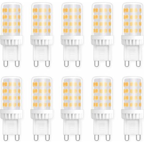 Ampoules LED G9 5W, Equivalente 40W 50W Halogène Lumière, 450LM, Blanc Neutre 4000K, AC 220V, Culot G9 Standard, économie d'énergie, pour Ceiling Lighting, Kitchen, Chambre, Salon, Pack de 10 (1/5)