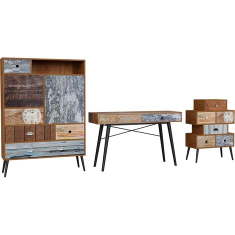 Conjunto para oficina en casa Evarmori 108 , Con cajones, Aglomerado laminado