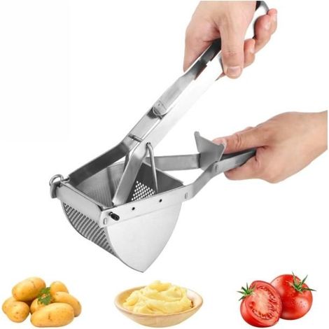 Presse Puree Manuel Acier Inoxydable, Avec Couteau à éPlucher Et Brosse De Nettoyage, Ecrase Pomme De Terre, Presse-Agrumes (1/5)