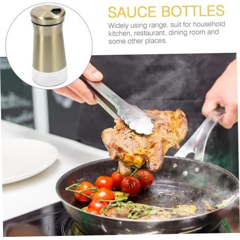 Salières et Poivrières Isolation L'air Extérieur en Acier Inoxydable et Verre Flacons à Épices Lot de 2 Cuisine Salle à Manger (1/4)