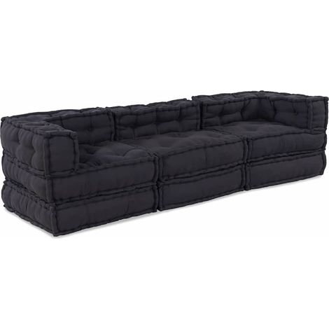 Sofá Modular 3 pcs Antracita 70 x 70 x 56 cm tela vidaXL