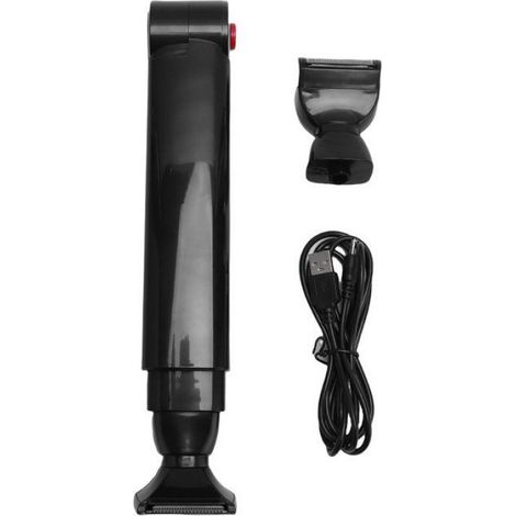Tondeuse pour poils du dos - - Manche télescopique - Rechargeable USB - Noir - Prise antidérapante