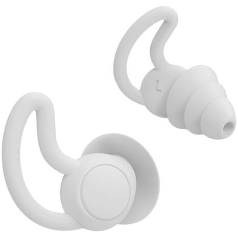 Bouchons d'Oreilles Anti Bruit Sommeil Etanches en Silicone 33db antibruit Blocage du son les bouchons d'oreille Soft Sleep bouchons d'oreille réutilisables pour dormir, ronfler(2 paires) gris (1/5)