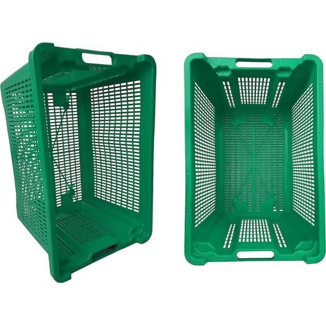Cassa Cassetta agricola ortofrutta Salvaspazio 52x29x42H cm VERDE FONDO FORATO 1 PEZZO (1/4)