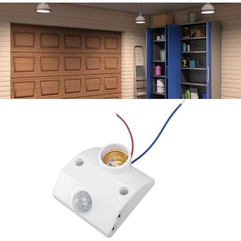 PIR-Bewegungsmelder-Lampenfassung für E27-Glühbirnen, Lampenhalter, einstellbare automatische Ein-/Ausschaltfunktion für Nacht-, Garagen-, Keller-, Veranda-, Waschküchen- und Schrankbeleuchtungssteuer (1/5)